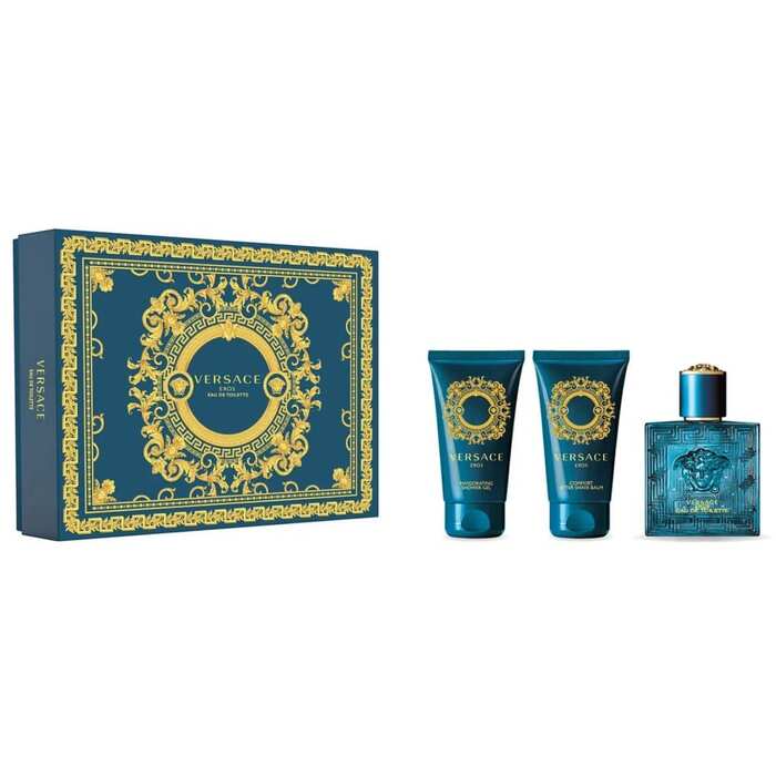 Versace Eros dovanų rinkinys 50 ml EDT, dušo želė ir Eros 50 ml po skutimosi balzamas Eros 50 ml Vyrams