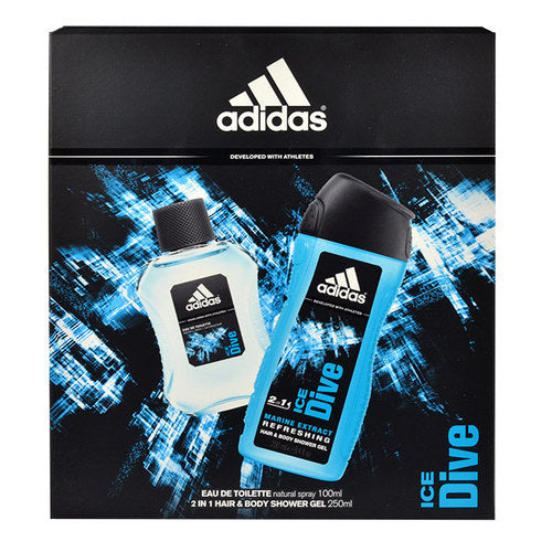Adidas Ice Dive dāvanu komplekts EDT 100 ml dušas želeja Ice Dive 250 ml vīriešiem