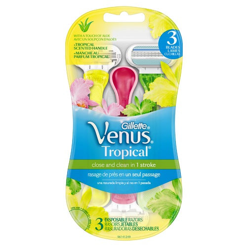 Gillette Venus Tropical vienreizējās lietošanas skuveklis 3gab sievietēm