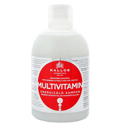 Kallos Multivitaminų šampūnas su ženšenio ekstraktu ir avokadų aliejumi (1000ml) Moterims