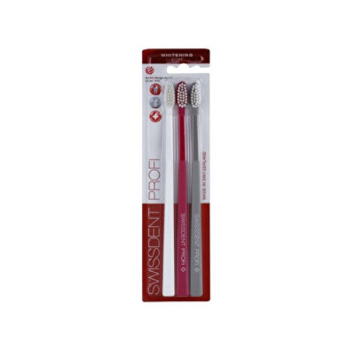 Swissdent Dantų šepetėlis Whitening Trio Soft 2 + 1 NEMOKAMAI (baltas + rožinis + pilkas) Unisex