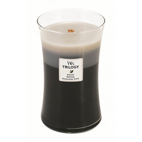 WoodWick Kvapi žvakė Trilogy Fireside, Redwood, Siralwood Gvazdikėlis 609 g (275.0g) Unisex