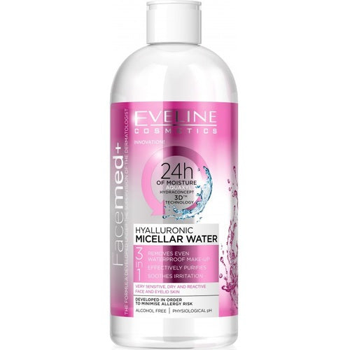 Eveline Cosmetics Facemed + hialurona micelārais ūdens (650ml) Sievietēm