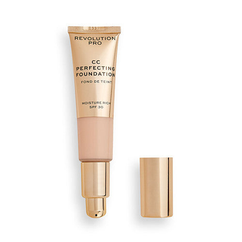 Makeup Revolution PRO CC Perfecting Foundation SPF 30 - Daudzfunkcionāls grims sausai un kombinētai ādai 26 ml (F2.5) Sievietēm
