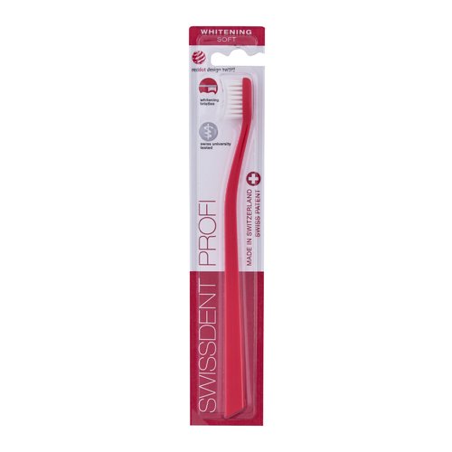 Swissdent Profi Whitening Soft Tooth Brush - Mīksta zobu birste 1 gab (sarkana) Sievietēm
