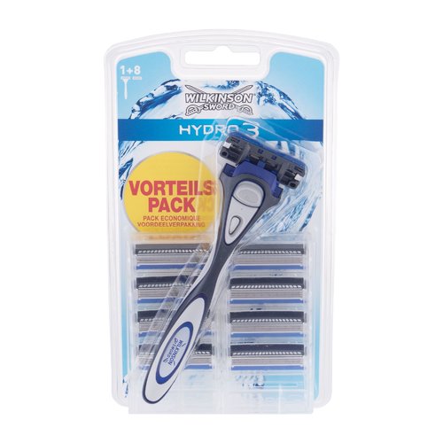 Wilkinson Sword Hydro 3 rinkinys - skustuvas su viena galvute + atsargine galvute (8 vnt.)