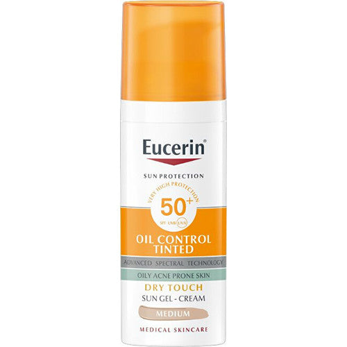 Eucerin Sun Oil Control tonuotas saulės gelis-kremas SPF 50+ (50ml) (Light) Moterims