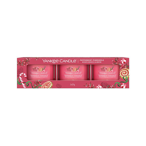 Yankee Circle Peppermint Pinwheels stikla votive sveču komplekts (37.0g) Unisex
