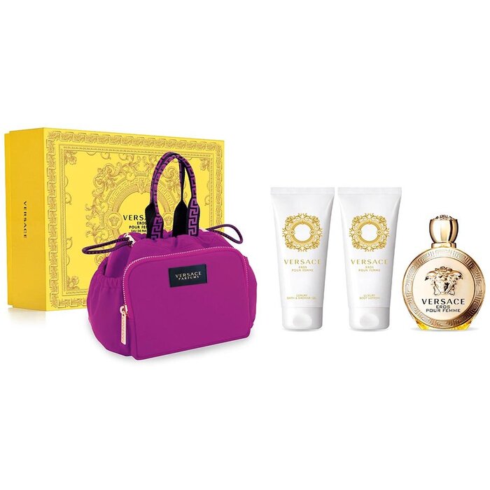 Versace Eros Pour Femme dāvanu komplekts EDP 100 ml, ķermeņa losjons 100 ml, dušas želeja 100 ml un soma Sievietēm