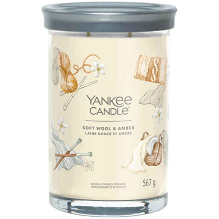 Yankee Cirle Minkšta vilna ir gintaras Signature Tumbler žvakė (minkšta vilna ir gintaras)