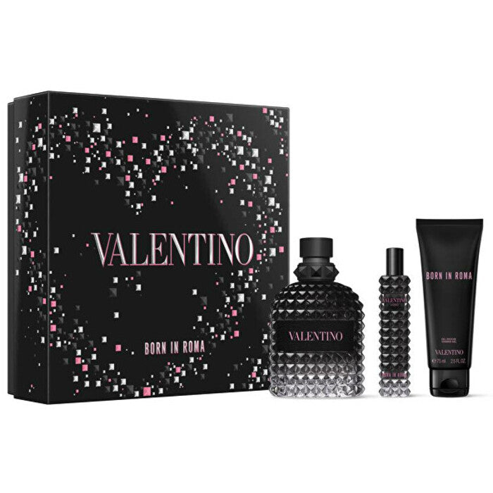 Valentino Valentino Uomo Born In Roma Gift Set EDT 100 ml, miniature EDT 15 ml and shower gel 75 ml