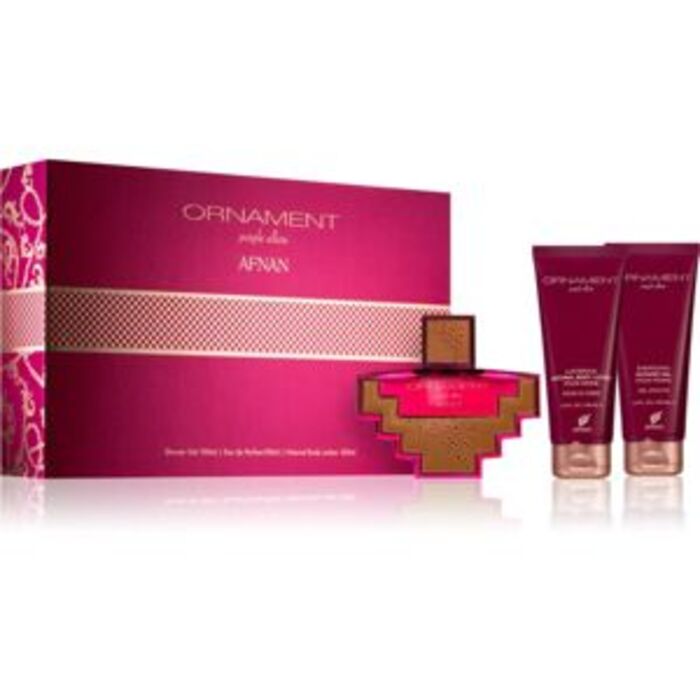 Afnan Ornament Purple Allure dovanų rinkinys EDP 100 ml, dušo želė 100 ml ir kūno losjonas 100 ml Moterims