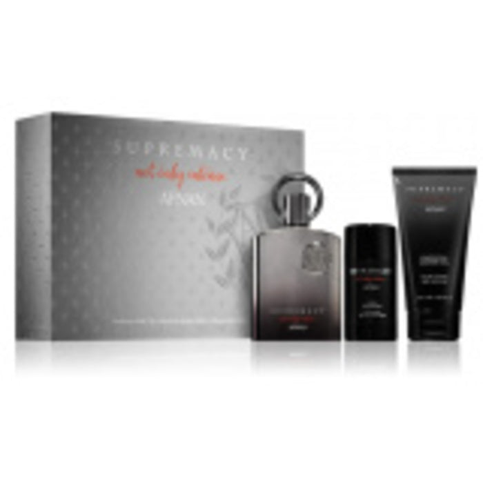 Afnan Supremacy Not Only Intense Extrait de Parfum dāvanu komplekts 100 ml, balzams pēc skūšanās 150 ml un dušas želeja 150 ml vīriešiem