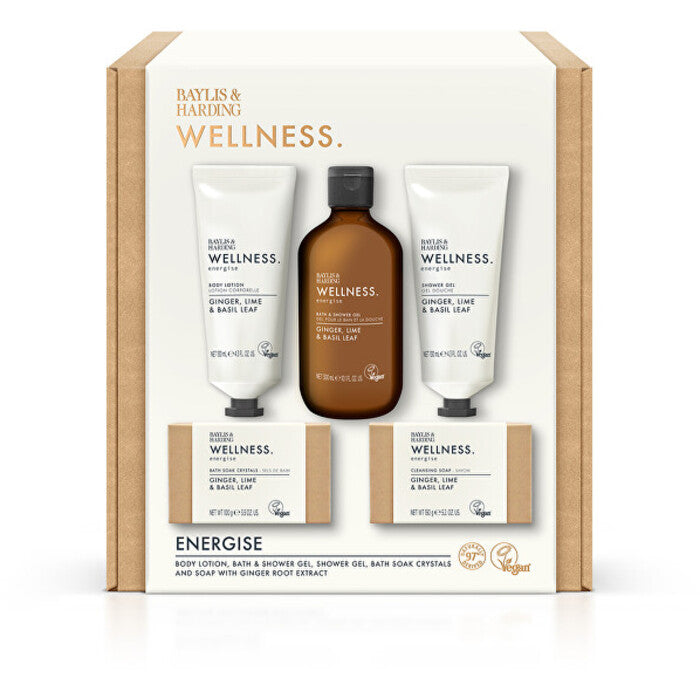 Baylis un Harding Wellness Energize dāvanu kolekcija (ingvers, citrons un baziliks) — ķermeņa kopšanas dāvanu komplekts sievietēm