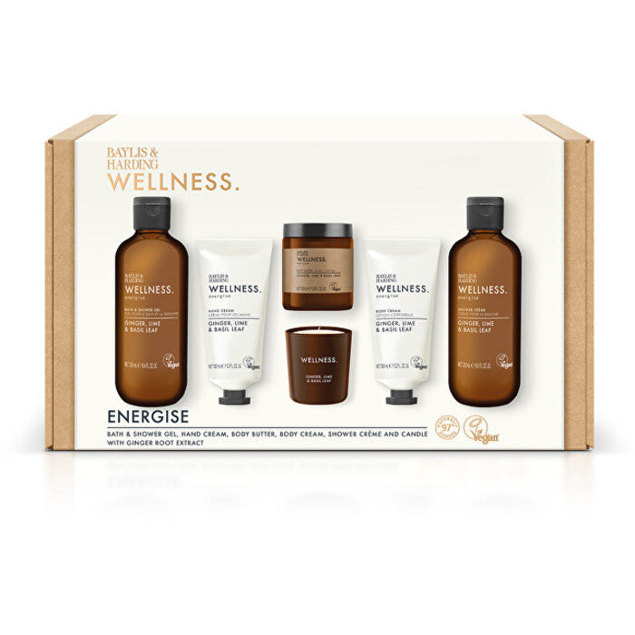 Baylis un Harding Wellness Energize Gift Box vannas un ķermeņa kopšanas komplekts (ingvers, citrons un baziliks) sievietēm