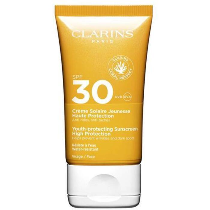 Clarins Jaunatvišką apsaugą suteikiantis apsauginis veido kremas nuo saulės SPF 30