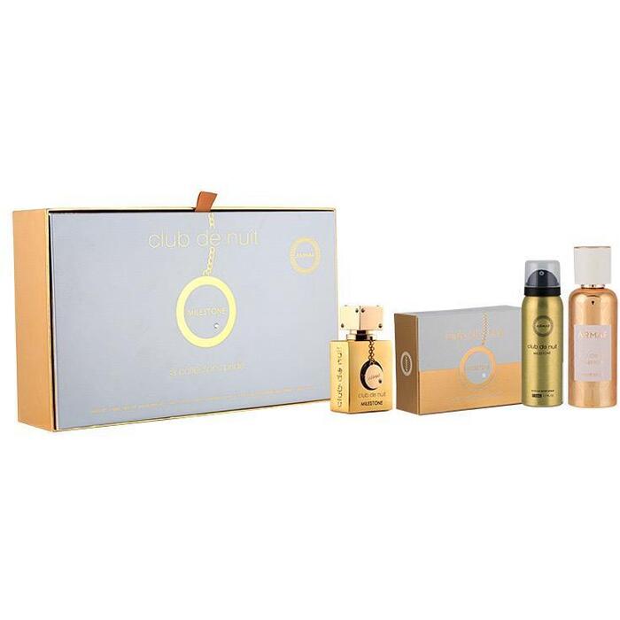 Armaf Club De Nuit Milestone dovanų rinkinys EDP 30 ml, Kietas Muilas 130 g, kūno purškiklis 50 ml ir plaukų purškiklis 55 ml