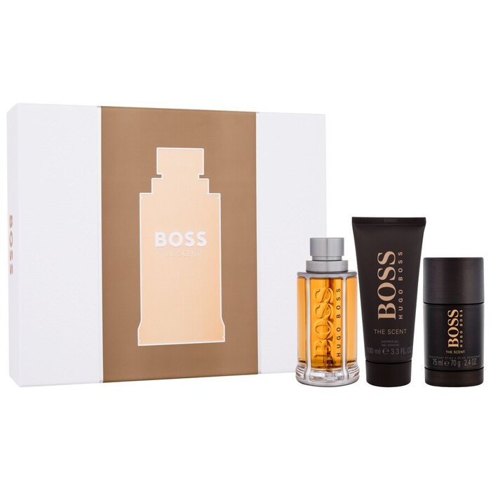 Hugo Boss The Scent dovanų rinkinys EDT 100 ml, The Scent dezodorantas stick 75 ml ir The Scent dušo gelis 100 ml