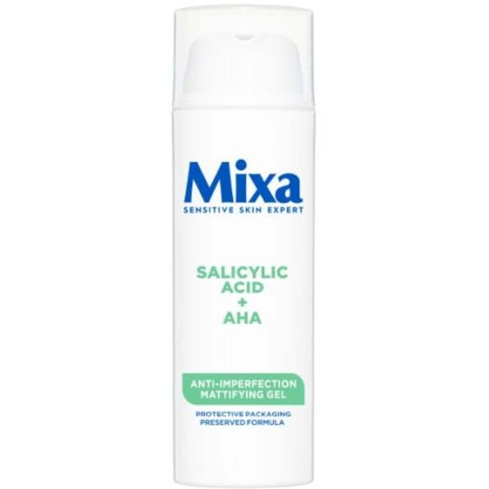 Mixa Salicilo rūgštis + AHA Anti-Imperfection matinis gelis – matinis odos gelis nuo netobulumų (50ml) Moterims
