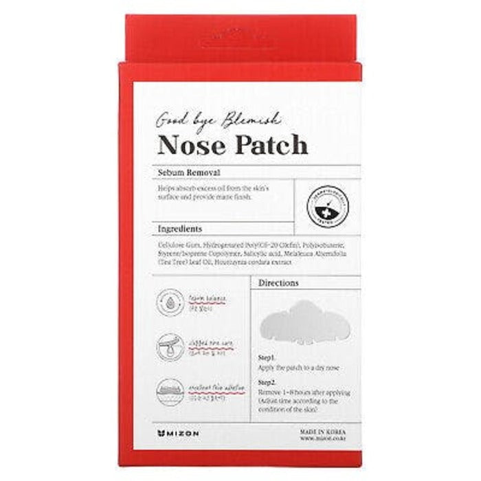 Mizon Good Bye Blemish Nose Patch – deguna maska pret melnajiem punktiem (10,0 gab.) Sievietēm