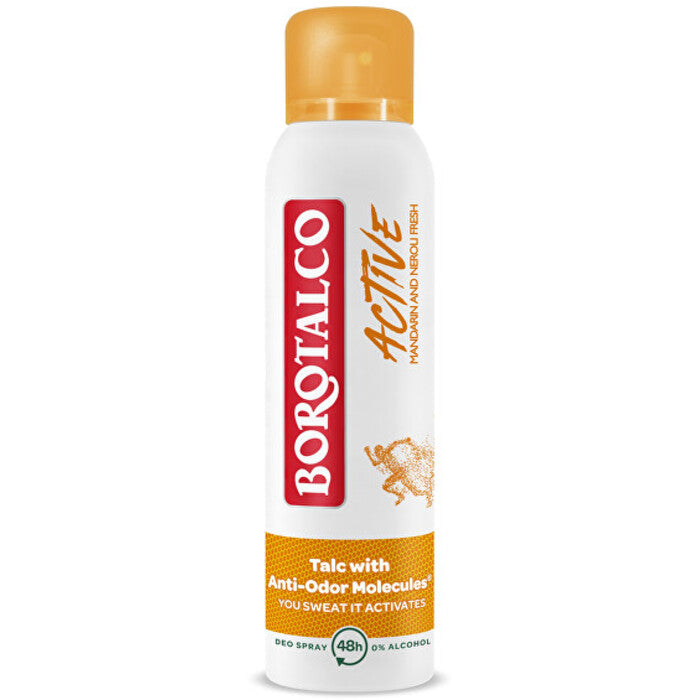 Borotalco Active izsmidzināms dezodorants – Mandarīnu un neroli izsmidzināmais dezodorants (150ml) Sievietēm