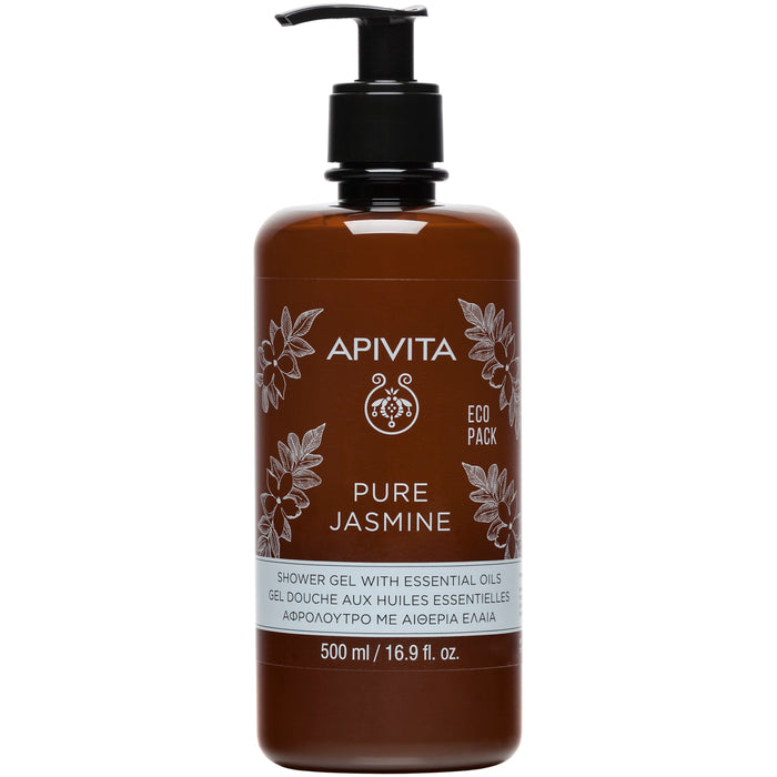 Apivita Pure Jasmine dušo želė su eteriniais aliejais – drėkinamoji dušo želė su eteriniais aliejais (250ml) Moterims