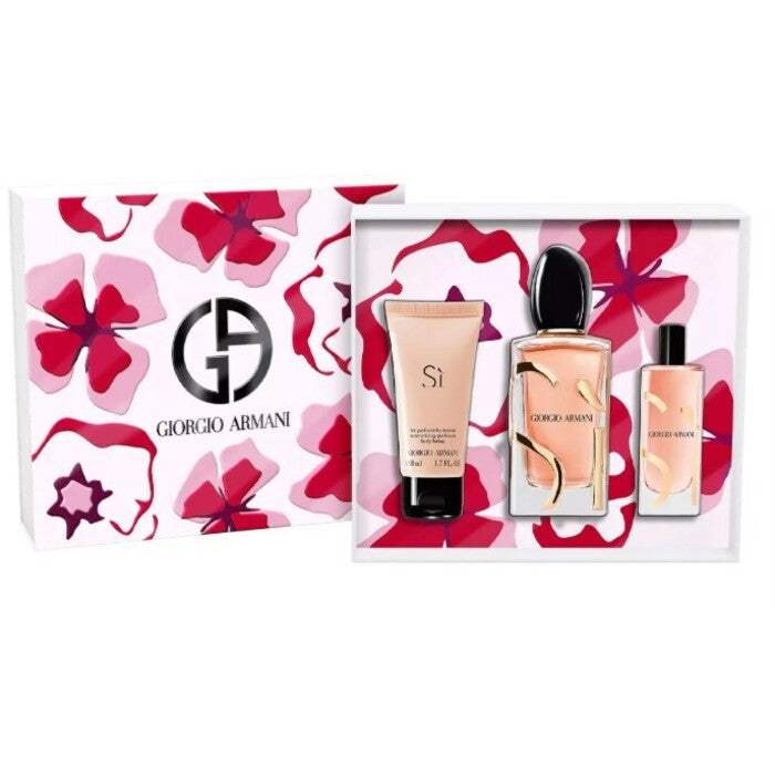 Armani Sí Intense Gift Set EDP 100 ml, body lotion 50 ml and miniature EDP 15 ml