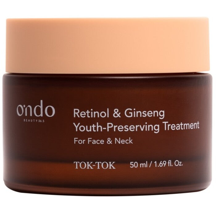 Ondo Beauty 36.5 TOK-TOK Retinol & Ginseng Youth Preserving Treatment – stangrinantis veido ir kaklo kremas