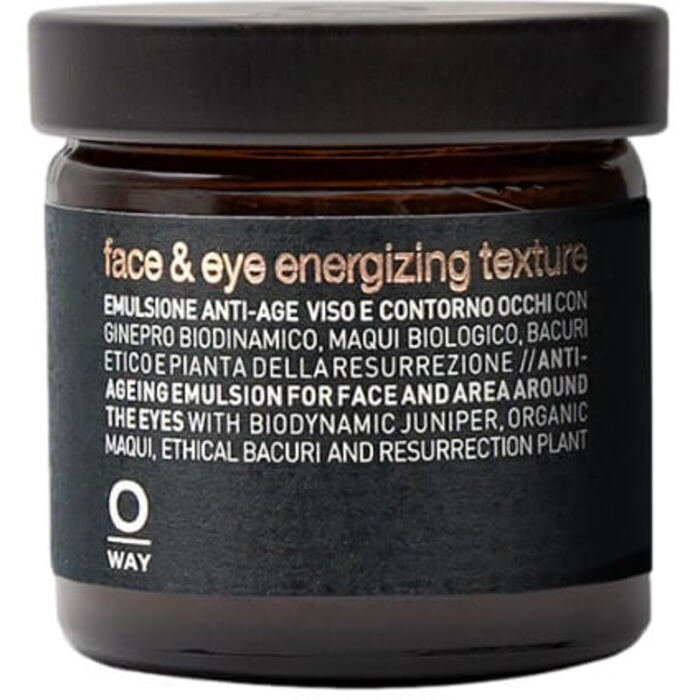 OWAY Veido ir akių srities energizuojanti tekstūra – senėjimą stabdanti emulsija veidui ir paakių sričiai