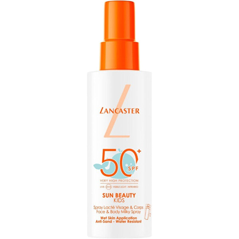 „Lancaster Sun Beauty Kids SPF 50+“ veido ir kūno pienelis purškiamas – vaikams skirtas apsauginis kremas nuo saulės, 150 ml Unisex