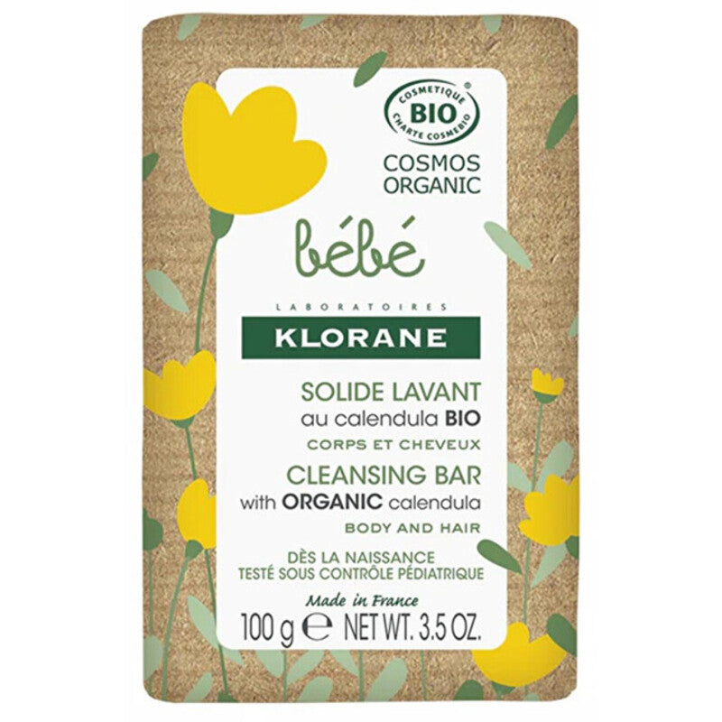 Klorane Bébé Cleansing Bar – švelnus muilas su ekologiška medetka 100.0g