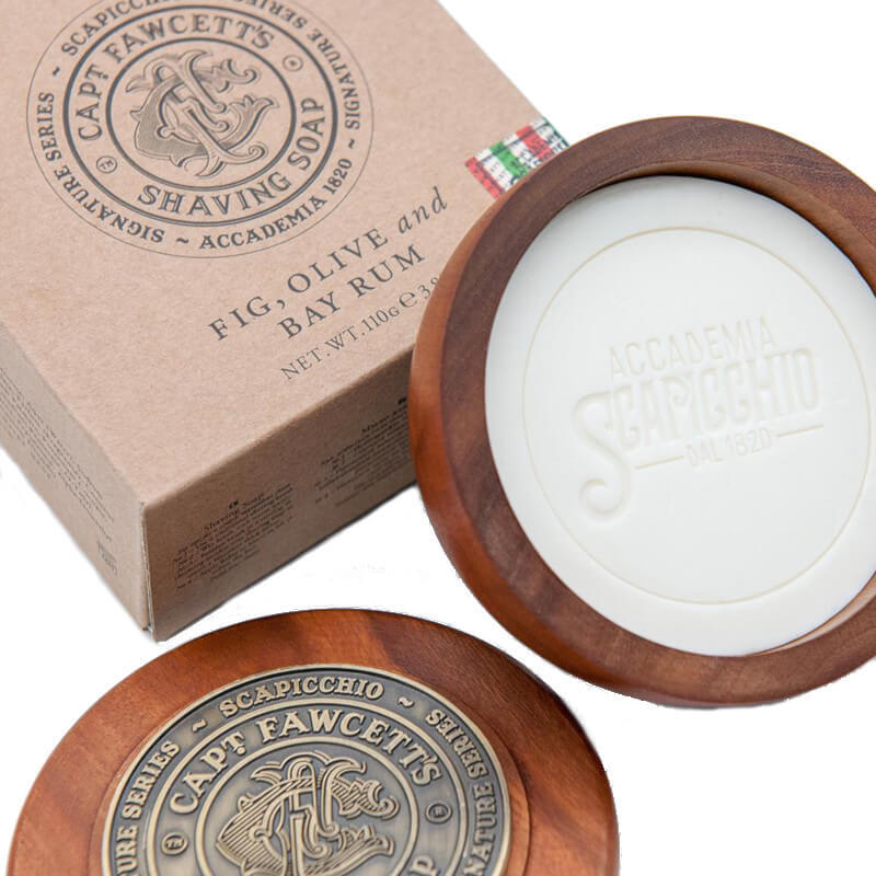 Captain Fawcett Scapicchio Shaving Soap – skutimosi muilas medinėje dėžutėje