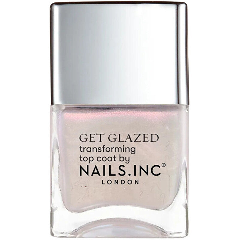 „Nails.Inc Better On Top Get Glazed Transforming Top Coat“ viršutinis nagų lako sluoksnis – greitai džiūstantis viršutinis nagų lako sluoksnis, 14 ml
