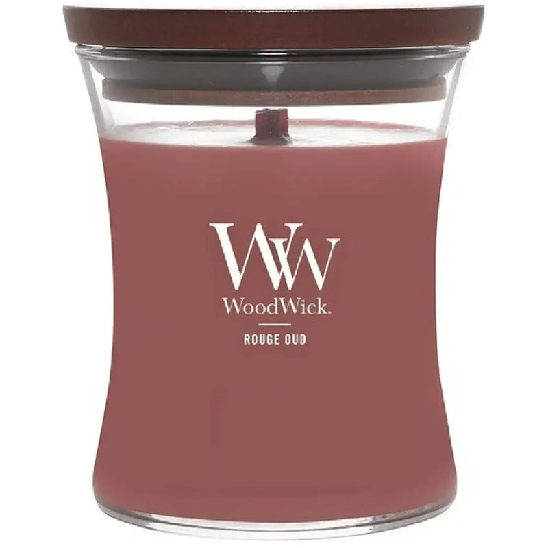 WoodWick Rouge Oud vaza (rožinis agarmedis) - kvapioji žvakė