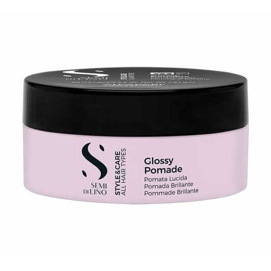 Alfaparf Milano Semi Di Lino Style&Care Glossy Pomade – Formuojanti vaško pomada, skirta ištiesinti ir modeliuoti blizgančią šukuoseną