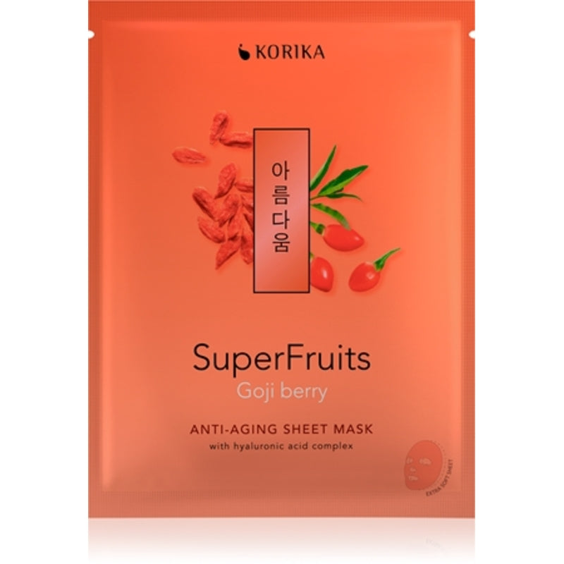 KORIKA Superfruits Goji Anti-Aging Sheet Mask - Veido kaukė nuo senėjimo