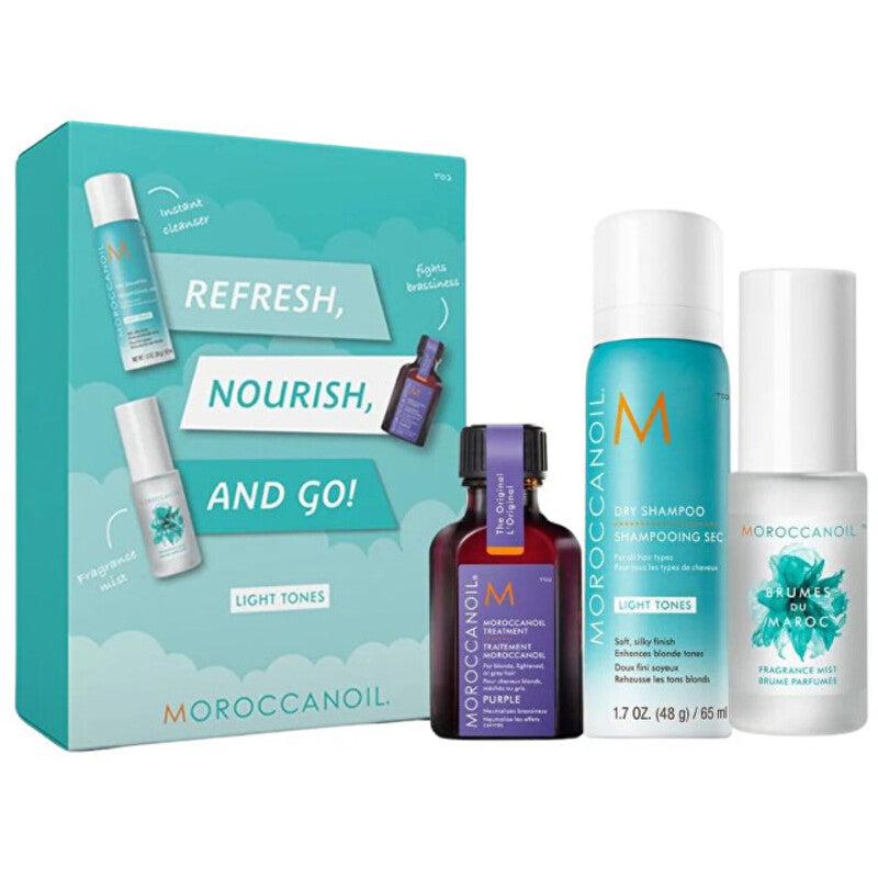 „Moroccanoil Refresh, Nourish and Go-Light Tones“ dovanų rinkinys