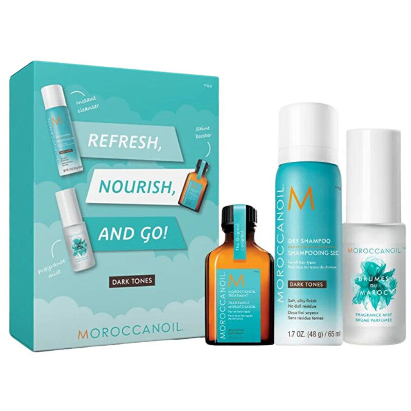 „Moroccanoil Refresh, Nourish and Go-Dark Tones“ rinkinys – dovanų rinkinys