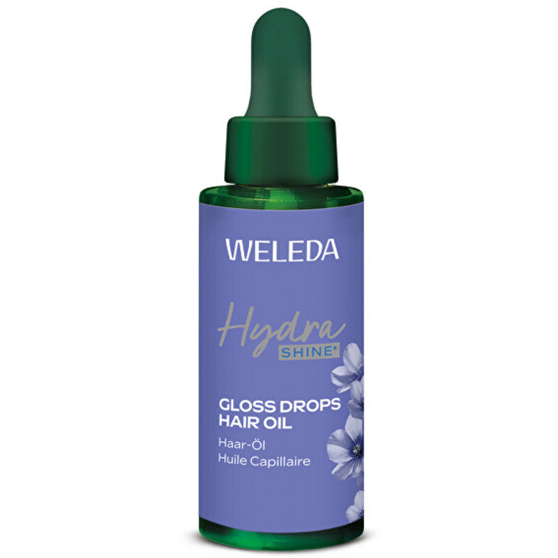 Weleda Hydrashine Gloss Drops plaukų aliejus – maitinamasis aliejus plaukų blizgesiui