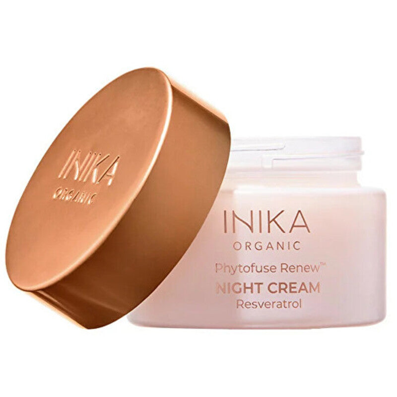 „Inika Organic Phytofuse Renew“ naktinis kremas su resveratroliu – naktinis kremas su resveratroliu.
