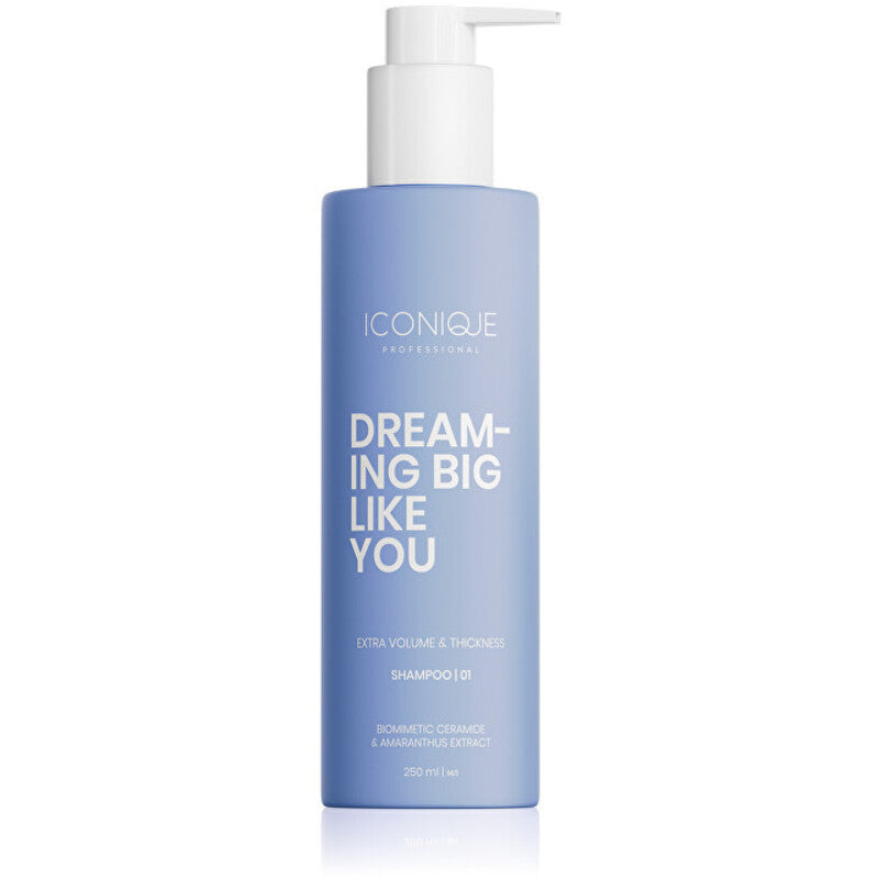 ICONIQUE Professional „Dreaming Big Like You“ – itin apimties ir apimties suteikiantis šampūnas – skirtas ploniems plaukams