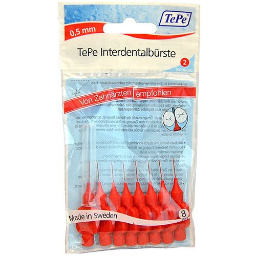 TePe Interdental Brush Normal (0,5 mm sarkana 8 gab) - starpzobu birstes sievietēm