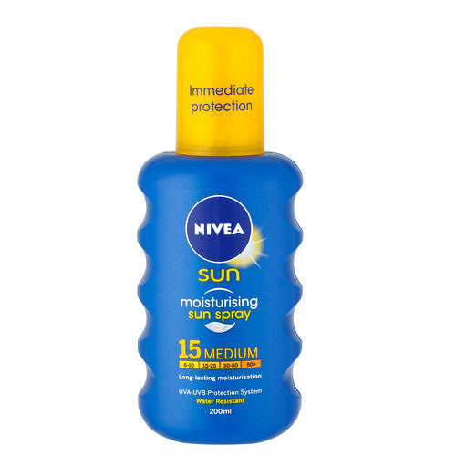 Nivea Spray SPF 15 Sun (Mitrinošs saules aerosols) 200 ml sievietēm