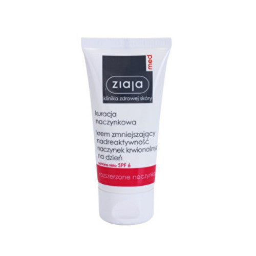 Ziaja drėkinamasis kremas nuo paraudimo SPF 6 kapiliarams, 50 ml