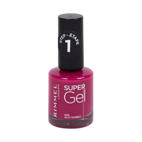  „Rimmel Super Gel STEP1“ – gelinis nagų lakas, 12 ml, 016 Cerise Pop Moterims