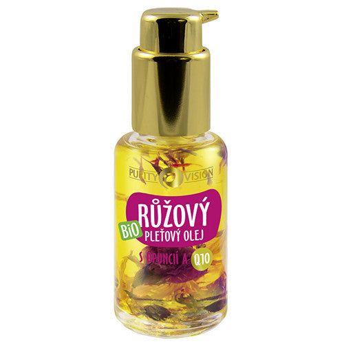 Purity Vision organiskā rožu sejas eļļa ar opunciju un Q10 (45 ml) sievietēm