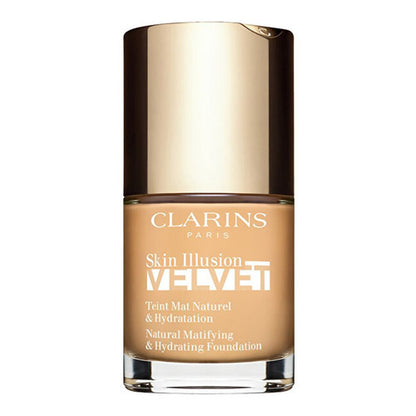 Clarins Skin Illusion Velvet natūralus matinį ir drėkinamąjį makiažo pagrindą suteikiantis makiažo pagrindas, 30 ml