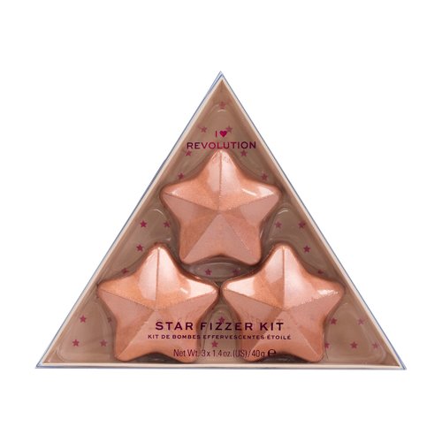 Makeup Revolution Star Bath Fizzer komplekts dāvanu komplekts Zvaigznes formas vannas bumba 3 x 40 g (kokosrieksts) sievietēm