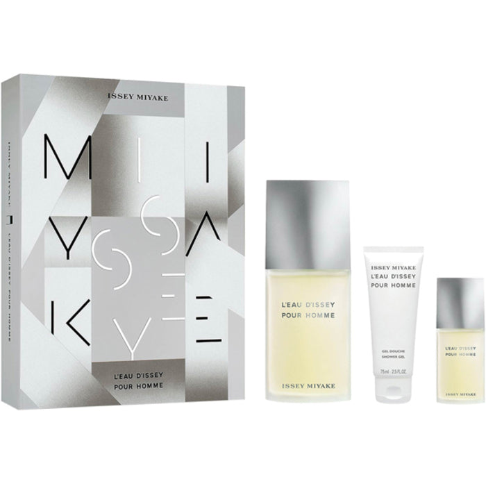 Issey Miyake L'Eau D'Issey Pour Homme dovanų rinkinys EDT 125 ml, miniature EDT 15 ml ir dušo želė 50 ml Vyrams