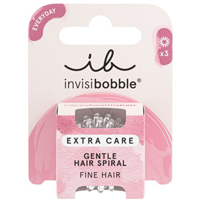Invisibobble Extra Care Crystal Clear – plaukų kaklaraištis (3 vnt.) Moterims